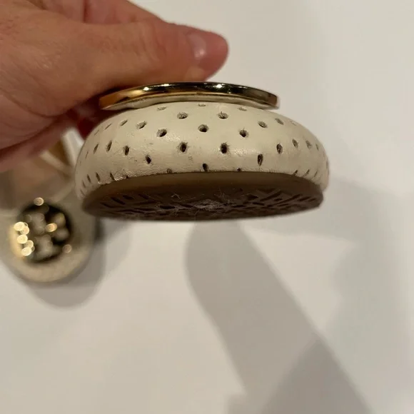 Tory Burch Reva Perforated Leather White Ballet Flats Size 7 - Picture 10 of 12